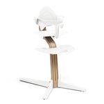 Stokke Nomi Chair (Oak White) with Baby Set (White) - Inspires Active Sitting & Provides Support While Baby Learns to Sit - Holds Up to 150 kg