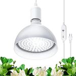Barrina LED Grow Light Bulb with Timing and Hanging System, 25W 5000K Full Spectrum, 4H/9H/14H Timer, Hanging Grow Lights for Indoor Plants with 16.4FT Power Cord, Pendant Light for Plants