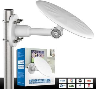 Bigefeixu Outdoor TV Antenna - Outdoor HD Digital TV Antenna, Long Range Smart TV Antenna, Supports 4K 1080p HD Smart TV VHF UHF, Attic or Outdoor, Weather Resistant, 32.8ft Cable (White)