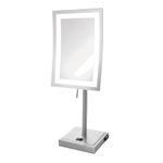 Jerdon JRT910NL 5X Magnified Lighted Tabletop Rectangular Mirror, Nickel Finish, 67.2 Ounce, 1 Count