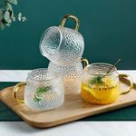 ROY ENTERPRISE Borosilicate Glass Cup Coffee Tea Mug with Golden Handle | Mug for Coffee,Tea,Milk,Green Tea,Herbal Tea,Lemon Tea for Home 410 ML (4)