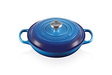LE CREUSET Signature Sh.Casserole/braiser 26cm Azure Blue SS Knob