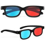 HAICN 2Pcs 3D Glasses Portable Red and Blue 3D Glasses View 3d Print Magazines Comic Books Anaglyph Photos for Home Cinema Theater TV Game