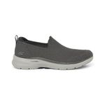 Skechers GO Walk 6 - First Class Slip On Shoes for Men - Air-Cooled GOGA Mat Insole Lightweight Ultra GO Cushioned Midsole Mesh Upper Walking Shoes Charcoal