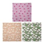 ABAKUHAUS Unisex Bandana, Blooming Romantic Garden Art Rhythmic White Cosmos Flower Magnolia Branches, 3 Pack, Multicolor