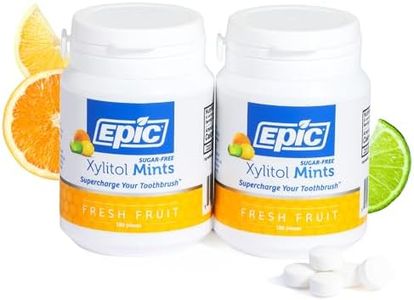 Epic 100% Xylitol Mints - Aspartame Free, Sugar Free - Fresh Fruit Flavored Mints, 180 Pieces (Pack of 2)