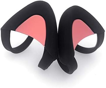 REEYEAR Cute Cat Ears Fits for HypreX Cloud/Cloud Stinger/Cloud Flight Headsets, Universal Fit Lovely Kitty Adjustable Attachment Straps for Video Live Gaming Headphone,Black& Pink