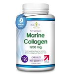 Marine Collagen 1200mg | 120 High Strength Collagen Capsules Hyaluronic Acid Supplements for Women & Men Pure Superior Type 1 Hydrolysed Enhanced with Vitamins C, E, B12, Copper, Zinc and Iodine.