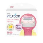 Schick Intuition Refill, Lemon Berry Breeze Razors for Women | Intuition Razor Blades Refill with Organic Lemon, 6 Count Razor Refills