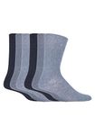 6 Pairs Mens SockShop BIGFOOT Gentle Grip Loose Top Socks Size 12-14 Uk, 46-50 eur (Fashion Blue)