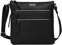 ASSOTS Crossbody Bags for Women – Real Leather Sling with Multiple Pockets and Adjustable Strap – Perfect for Daily Use and Gifting (Black Pebble Grain)