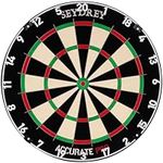 Dart Board Steel Dart Board Dartboard set with 6 pcs 20g Steel Tip Darts 12 Flights Rotating Number Ring + Staple-Free Bullseye Throwing Line Install Instruction (APRO)