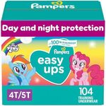 Pampers Easy Ups Pull On Disposable Potty Training Underwear for Girls, Size 5 (4T-5T), 104 Count, ONE MONTH SUPPLY