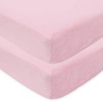 American Baby Company 2 Piece Heavenly Soft Chenille Crib Sheet, Pink, 28" x 52"