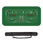 YUZPKRSI 70" x 35" Portable Professional Casino Craps Tabletop Layout Mat with Carrying Bag, Non-Slip Rubber Craps Dice Game Layout Table Top Cover for Parties, Home Entertainment, Game Night