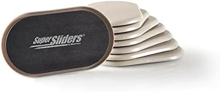 Super Sliders 3 1/2" x 6" Oval Reusable Furniture Sliders for Carpet - Effortless Moving and Surface Protection, Beige (8 Pack)