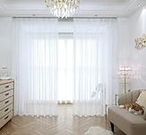 MIANBO Window White Sheer Curtains 