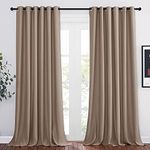 NICETOWN Room Darkening Curtain Panels - Home Fashion Ring Top Thermal Insulated Room Darkening Curtains for Bedroom/Living Room (2 Panels, 80" Wide by 95" Long, Cappuccino)