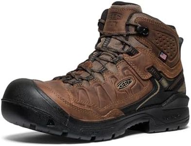 KEEN Utility Men's Targhee 4 Mid Height Composite Toe American Built Waterproof Durable Construction Work Boots, Dark Earth/Black, 11.5