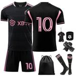 Football Jersey Soccer Jersey with T-Shirt Boys Kids Youth Jersey Socks Soccer Shirt Kit Set (12 Years, 13 Years, Pink)