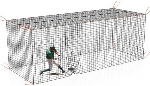 Batting Cage Net, 10x10x35 ft Heavy Duty Enclosed Batting Net With Door, Only Net, No Poles and Frame, Professional Softball Baseball Nets for Batting and Pitching, Batting Cages for Backyard