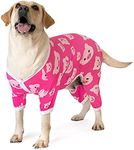 CuteBone Big Dog Clothes Pitbull Golden Retriever Post Surgery Suit Stretchy Calming Anxiety Pet Pajamas Shirts Shedding Suits Onesie for Medium/Large Sized Dogs Labrador Bully ZP01L