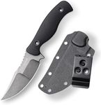 WILDLANCE EDC Fixed Blade Knife with Sheath, Camping Knife Fixed Blade 3.9" DC53 Steel Outdoor Survival Blade with Full Tang Hunting Knives with Black G10 Handle for Men Women FB-02