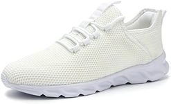 Damyuan Mens Lightweight Athletic Running Walking Gym Shoes Casual Sports Shoes Fashion Sneakers Walking Shoes, A White, 7