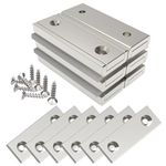 Magnetpro 6 Pieces Rectangular Magnets 20 KG Force 40 x 13.5 x 5 mm with 6 Counterparts and Capsule, Household and Industrial Magnet with Mounting Screws