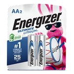 Energizer AA Lithium Batteries 2 Pack Lasts 9 Times Longer, Silver, Medium (EVEL91BP2)