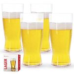 Spiegelau Craft Beer Lager Glass Set of 4 - European-Made Crystal, Modern Beer Glasses, Dishwasher Safe, Professional Quality Beer Pint Glass Gift Set - 19.75 oz