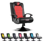 BraZen Red Gaming Chair for Kids Gaming Chair for Boys Girls Gaming Chair with Speakers Bluetooth Chair Small Gaming Chairs for Kids Foldable Gaming Chair Kids Video Game Chairs No Wheels - Stag