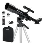 Celestron Travel Scope 50 Portable Refractor Telescope – 50mm Aperture, Fully-Coated Glass Optics – Includes Tripod, Backpack & Software – Ideal for Beginners & Travel