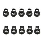 Aeuezxx Plastic Cord Locks, 10 Pcs Spring Cord Locks, 17mm Single Hole Spring Cord Locks, Ball Shape Plastic Cord Locks, Round Elastic Toggle Sliders, for Shoelaces, Clothing, Paracord