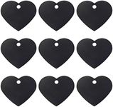 BENECREAT Pack of 30 Heart Stamping Blanks Aluminium Blanks (Black) Punching Blanks 33 x 37.5 x 1 mm for Necklace Bracelet Jewellery Making