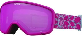 Giro Stomp Kids Ski Goggles - Snowboard Goggles for Youth, Boys & Girls - Pink Bloom Strap with Amber Pink Lens