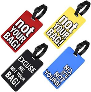 Vicloon Etiquetas de Equipaje de Silicona,4pcs Etiquetas para Equipaje de PVC,Etiquetas de Equipaje para Maletas,Etiquetas de Identificación de Maleta para Mochila,Equipaje,Identificación de Maleta