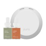 Pura - Smart Home Fragrance Device Starter Set - Pura 4 - Scent Diffuser for Home - Includes Fragrance Aroma Diffuser - Square Box, Asian Woods and Amber Oud Scent Refills