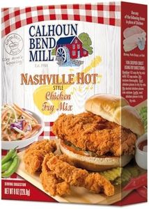 Calhoun Bend Mill Nashville Hot Style Crispy Fry Mix, Spicy Southern Seasoning for Perfect Chicken Tenders & Sandwiches, Fiery Flavor, Ideal for Air Fryer or Deep, 8 oz