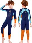 Children's 2.5mm One-Piece Rash Guard UV UPF 50+ Boy's Full Wetsuit,Blue,X Large