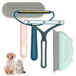 Pet Hair Remover for Couch, 4 Pcs Dog and Cat Hair Remover for Couch, Pet Hair Removal Tool, Portable Carpet Scraper and Brush for Carpet, Furniture, Blanket, Clothes, Bedding, Car Mat, Pet Tower