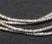 The Bead Chest Silver Heishi Beads 1.5mm Ethiopian Metal Spacer Beads, Full Strand for Jewelry Making I Approximately 450-540 Beads