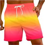 Men's Hawaiian Shorts Sunset Tie Dye Printed Swim Trunks Fast Dry Beach Boardshorts Flex Summer Shorts with Pockets, B19_multicolor, 3X-Large