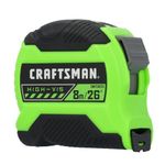 CRAFTSMAN Hi-Vis Tape Measure High-Visibility 8M/26-Ft Black and Green (CMHT38226S)