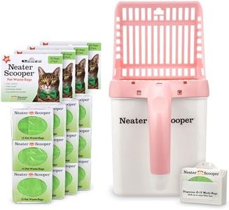 Neater Pets Neater Scooper Standard Size, 195 Refill Bags – Mess-Free Cat Litter Scooper with Bag, Spill-Proof Kitty Litter Scoop with Bin/Scoop Holder