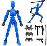 Ketsicart Action Figures Titan 13, 3D Printed Multi-Joint Movable Robot, T13 Lucky Action Figure, Dummy Robot Action 13, Desk Decoration Creative Robots, Nova 13 Mechanical Doll (Blue)