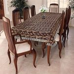 Homerz Premium Dining Table Cover for 6 to 8 Seater, 60 x 90 inch Size, Waterproof and Dustproof (Brown Check) Rectangular, Polyvinyl Chloride (PVC)