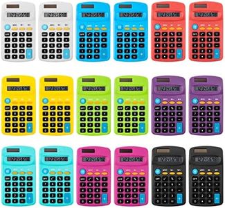 18 Pieces Pocket Calculator Bulk, Small Basic 4 Function Calculators, Mini 8 Digit Display Hand held Calculator, Scientific Calculators for Students Desktop School Home Office (9 Colors)