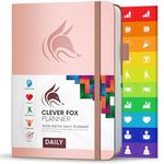 Clever Fox Planner Daily – Best Agenda & Daily Calendar to Boost Productivity & Hit Your Goals – Gratitude Journal Personal Daily Organizer – 5.8x8.3'', Lasts 6 Months, Undated, Rose Gold