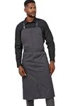 Chef Works Men's Brio Chef's Bib Apron, Charcoal, 40"L x 43"W